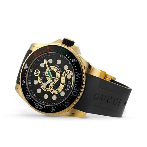 gucci brown rubber watch|gucci dive snake.